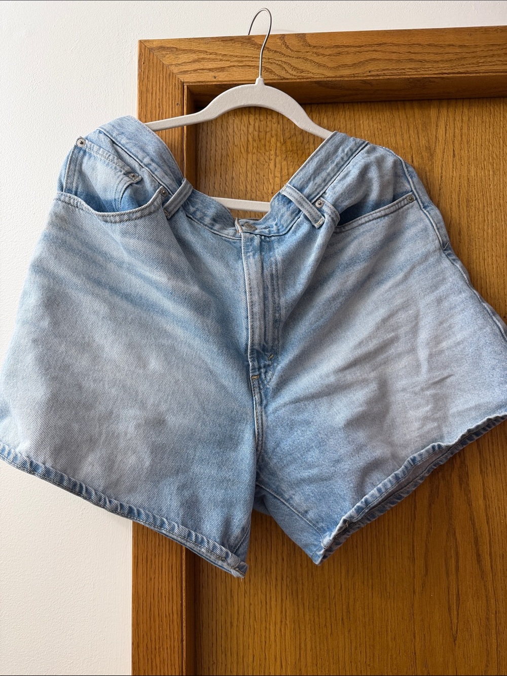 Levi's Light Blue High-Rise Denim Shorts